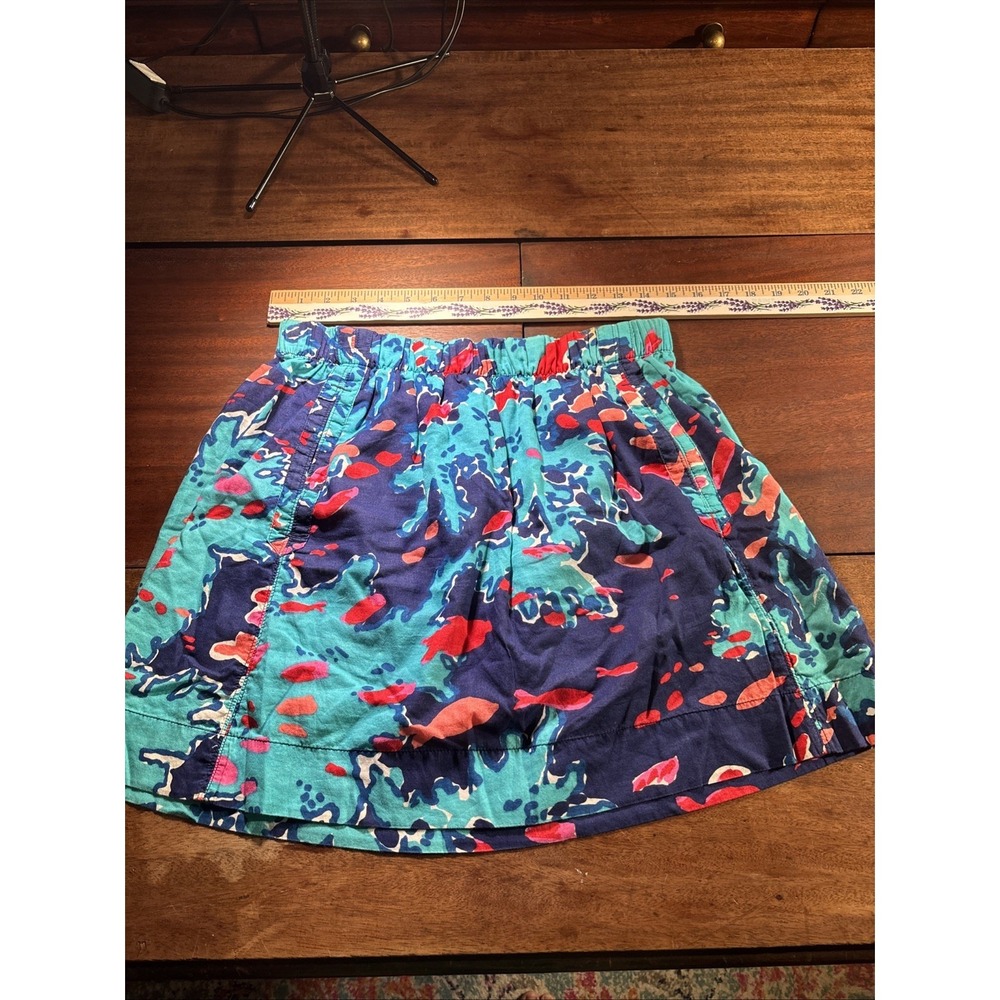 Lilly Pulitzer Cissy Coral Fish Pull-On Reef Me Up Mini Skirt in Blue Size M.